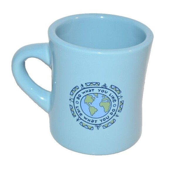 Life Is Good Do What You Like Heavy chunky Diner Coffee Cup Mug light blue - Picture 1 of 8